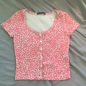 Brandy Melville pink cheetah zelly top!